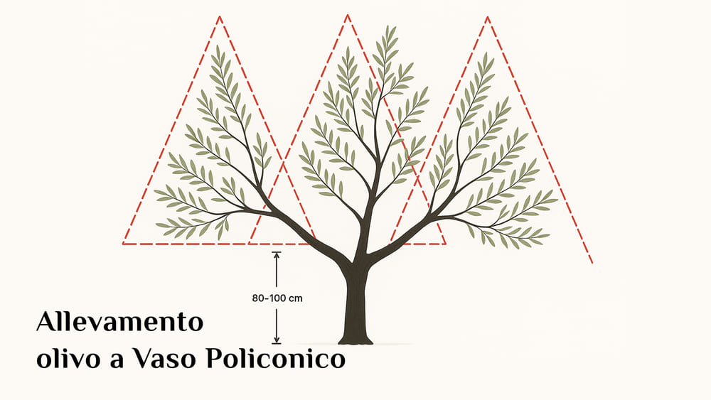 Allevamento olivo a vaso policonico